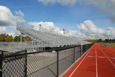 chain link fencing and running track
